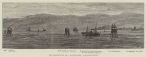 Zniszczenie latarni morskiej w Belfast Lough (rycina) autorstwa English School