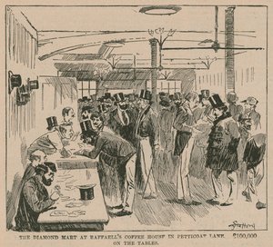 Diamond Mart w Raffaells Coffee House przy Petticoat Lane autorstwa English School