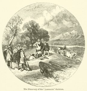 Odkrycie szkieletu „lamanitu” (rycina) autorstwa English School