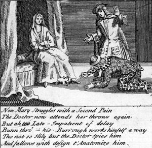 Doktor porodu, czyli New Whim Wham z Guildford, ok. 1726 autorstwa English School