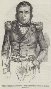 Dominikana, Liberator General Pedro Santana (rycina) autorstwa English School
