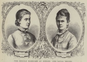 Podwójne małżeństwo w Berlinie, królewskie narzeczone (rycina) autorstwa English School