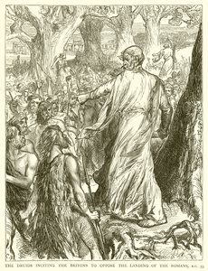 Druidzi podżegający Brytyjczyków do przeciwstawienia się lądowaniu Rzymian, p.n.e. 55 autorstwa English School