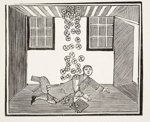 Dziedzictwo pijaka, ilustracja z rozdziałów XVIII wieku autorstwa Johna Ashtona, wyd. 1882 autorstwa English School