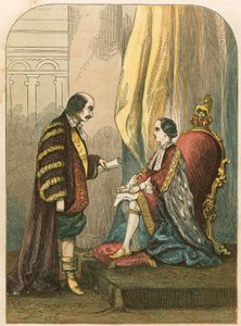 Książę Northumberland przekonuje Edwarda VI do zmiany sukcesji autorstwa English School