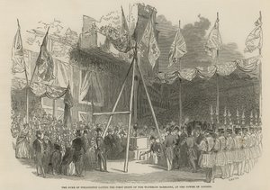 Książę Wellington kładzie pierwszy kamień w koszarach Waterloo