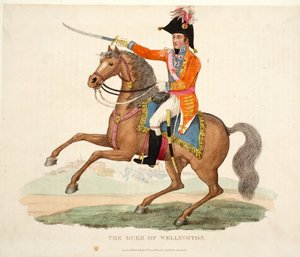 Książę Wellington, wyd. Richard Evans, inż Romney, ilustracja z Historycznego sprawozdania z bitwy pod Waterloo autorstwa Williama Mudforda, 1816 autorstwa English School