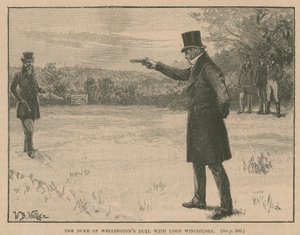 Duke of Wellingtons pojedynek z Lordem Winchilsea autorstwa English School