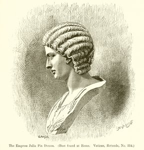Cesarzowa Julia Pia Domna. (Popiersie znalezione w Rzymie. Watykan, Rotunda, nr 554)