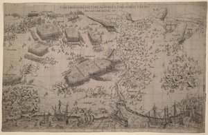 „Angielskie zwycięstwo nad Schottesami przez Muskelbroghe” 1547 (grafika) autorstwa English School