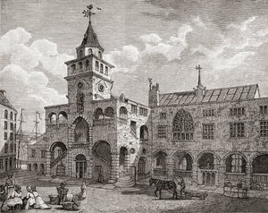 Giełda, Newcastle upon Tyne w XVII wieku, z „Krótkiej historii narodu angielskiego” J.R. Greena, opublikowanej w 1893 r. autorstwa English School