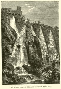 Wodospady Anio w Tivoli, niedaleko Rzymu autorstwa English School