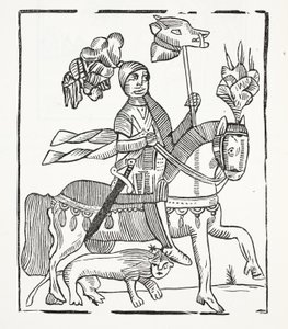 The Famous History of Guy Earl of Warwick, ilustracja z książki Chap z XVIII wieku autorstwa Johna Ashtona, wyd. 1882 autorstwa English School