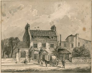 The Farthing Pie House, Londyn, oryginalny rysunek z 1820 r. (wc na papierze) autorstwa English School