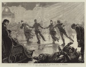 Uroczystości w Rosji, Królewska Łyżwiarstwo na Nabrzeżu Angielskim, Sankt Petersburg (rycina) autorstwa English School