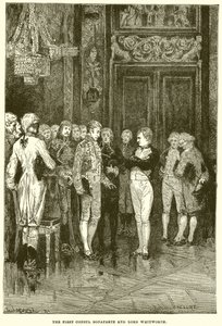 Pierwszy Konsul Bonaparte i Lord Whitworth autorstwa English School