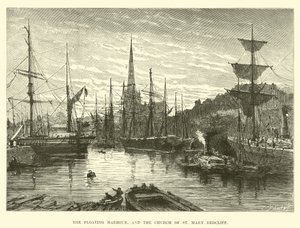 Pływający port i kościół St Mary Redcliffe autorstwa English School