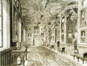 Galeria, grawerowane przez T. Morrisa, z „Opisu Strawberry Hill” Horacego Walpole