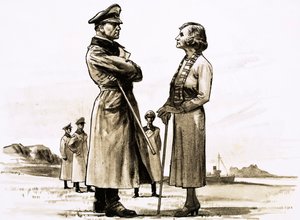 Niemcy okupujący Wyspy Normandzkie spotkali groźnego przeciwnika w Dame of Sark autorstwa English School