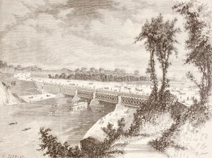 Most Girard Point (litho) autorstwa English School