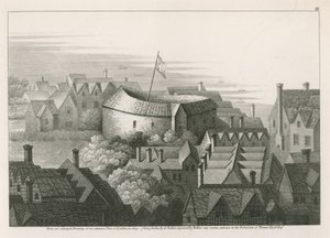 The Globe Theatre, Bankside, Southwark, Londyn autorstwa English School