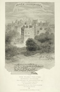 The Globe Theatre, Bankside, Southwark, według rysunku z Pennants London, po raz pierwszy opublikowanego 1793, rytowane przez Jamesa Stow (c.1770-s.1820), opublikowanego 1812 autorstwa English School