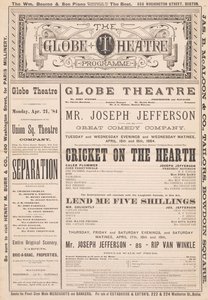 The Globe Theatre Program, 21 kwietnia 1884