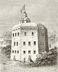The Globe Theatre, Southwark, z „The National and Domestic History of England” Williama Hickmana Smitha Aubreya (1858-1916), wydana w Londynie, ok. 1890 autorstwa English School
