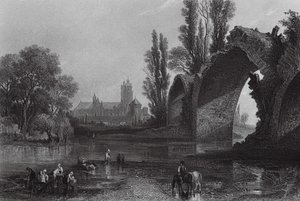 Gotycki most Eudes, Tours (rycina) autorstwa English School