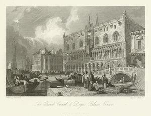 Canal Grande i Pałac Dożów, Wenecja, 1844 autorstwa English School