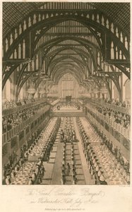 Wielki bankiet koronacyjny króla Jerzego IV w Westminster Hall, 17 lipca 1821 r autorstwa English School