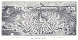Wielki Koronacyjny Fete na Parkers Piece, Cambridge, 28 czerwca 1838 autorstwa English School