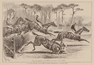 Gonitwy Wielkiej Brygady Wojskowej i Brygady Gospodarstw Domowych w Sandown Park (rycina) autorstwa English School