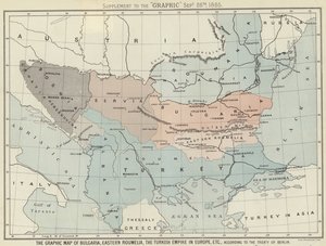 Mapa graficzna Bułgarii, Rumelii Wschodniej, Imperium Tureckiego w Europie