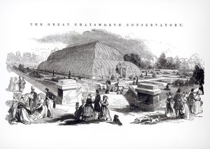 Wielkie Konserwatorium w Chatsworth, 1844 autorstwa English School