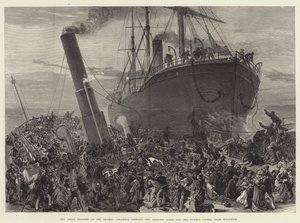 Wielka katastrofa nad Tamizą, zderzenie księżniczki Alice z zamkiem Bywell w pobliżu Woolwich (rycina) autorstwa English School