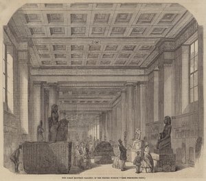 Wielka Galeria Egipska, w British Museum (rycina) autorstwa English School