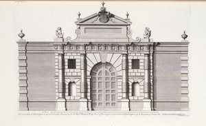 Wielka Brama w Burlington House, Piccadilly, z „Vitruvius Britannicus lub The British Architect” Colena Campbella autorstwa English School