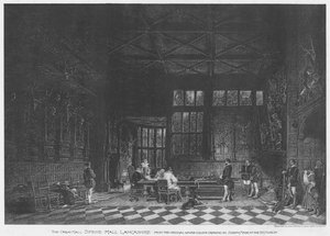 Wielka Sala, Speke Hall, Lancashire (lito) autorstwa English School