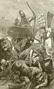 Wielki Sesostris (Ramzes II) w bitwie pod Kadesch autorstwa English School