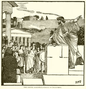 Zgromadzenie greckie — Oracja Demostenesa autorstwa English School