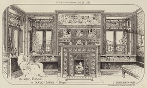 Zielony salon w Dovne Lodge, Putney (grawerowanie) autorstwa English School