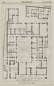Hotel Grosvenor, Chester (grawerowanie) autorstwa English School