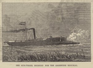 Gun-Vessel Bermejo dla Republiki Argentyńskiej (grawerowanie) autorstwa English School