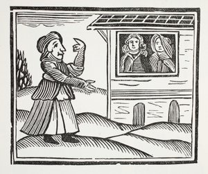 The History of Mother Shipton, ilustracja z książki Chap-books of the Eighteenth Century Johna Ashtona, wyd. 1882 autorstwa English School