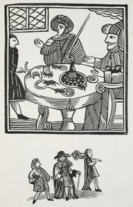 The History of Sir Richard Whittington, Three Lord Mayor of London, ilustracja z książki Chap-books of the Eighteenth Century Johna Ashtona, wyd. 1882 autorstwa English School