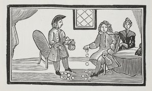 The History of the Blind Beggar of Bethnal Green, ilustracja z książki Chap z XVIII wieku autorstwa Johna Ashtona, wyd. 1882