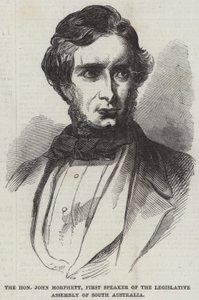Czcigodny John Morphett, pierwszy przewodniczący Zgromadzenia Ustawodawczego Australii Południowej (rycina) autorstwa English School