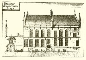 Dom w Brugii zajęty przez Caxton autorstwa English School
