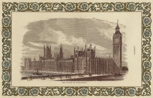 Houses of Parliament w Londynie (kolorowe grawerowanie) autorstwa English School